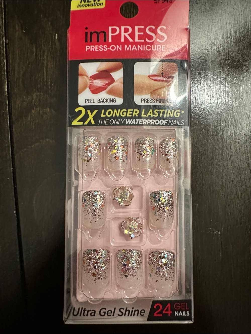 imPRESS Glitter Gradient Press-On Nails with Gem Accents